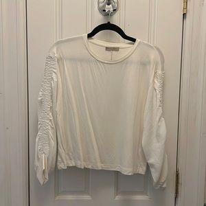 Zara sweaterlike shirt with ruched sleeve detail